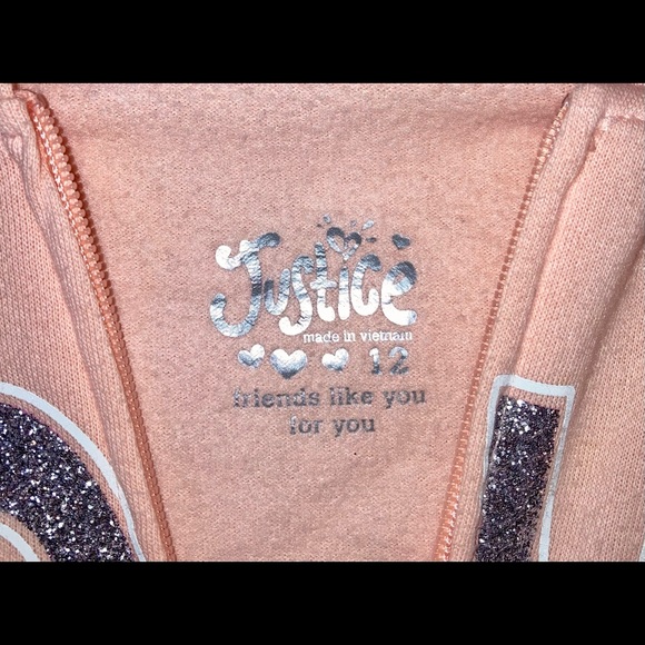 Girls Justice LOVE zip up hoodie - Picture 2 of 3